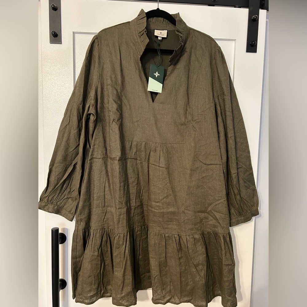 Tuckernuck Linen Long-Sleeve Dress